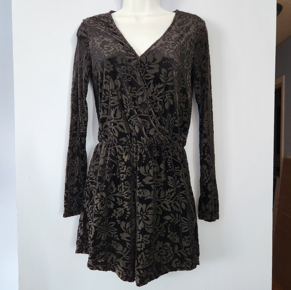 Anthropologie Saylor Velvet Romper